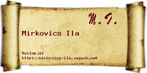 Mirkovics Ila névjegykártya